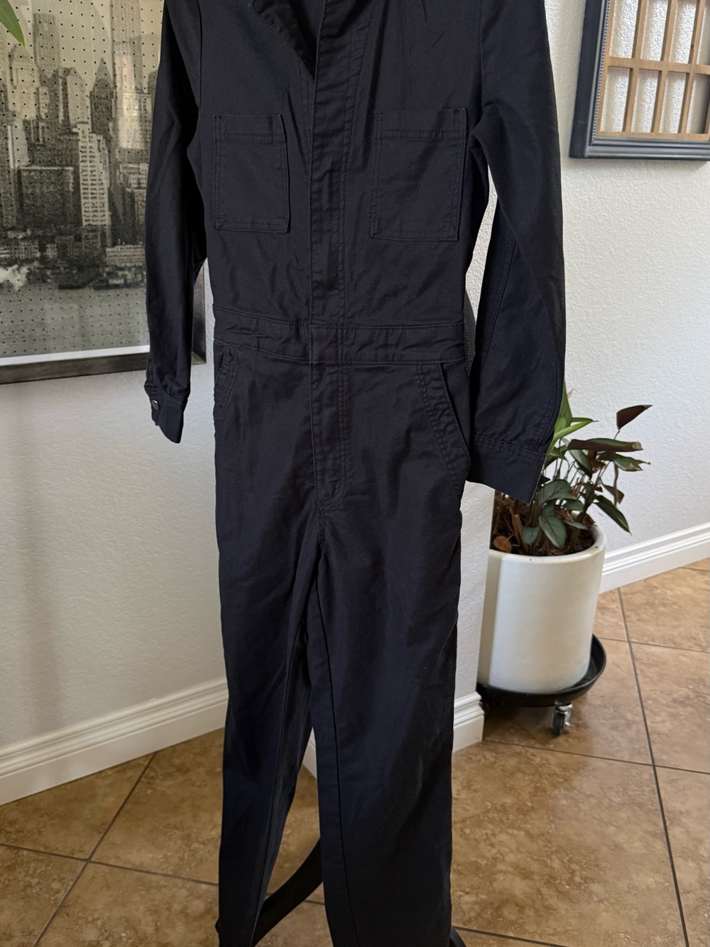 Z Supply Black Utility Jumpsuit with Chest Pockets
